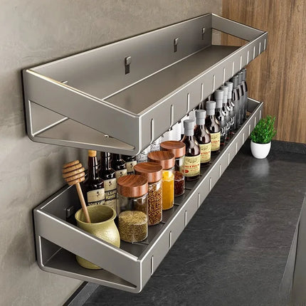 Condizionatori da cucina a parete Scaffale per spezie Scaffale per organizer Scaffale per cucina Organizzatori per scaffali da parete Gancio per appendere per la cucina