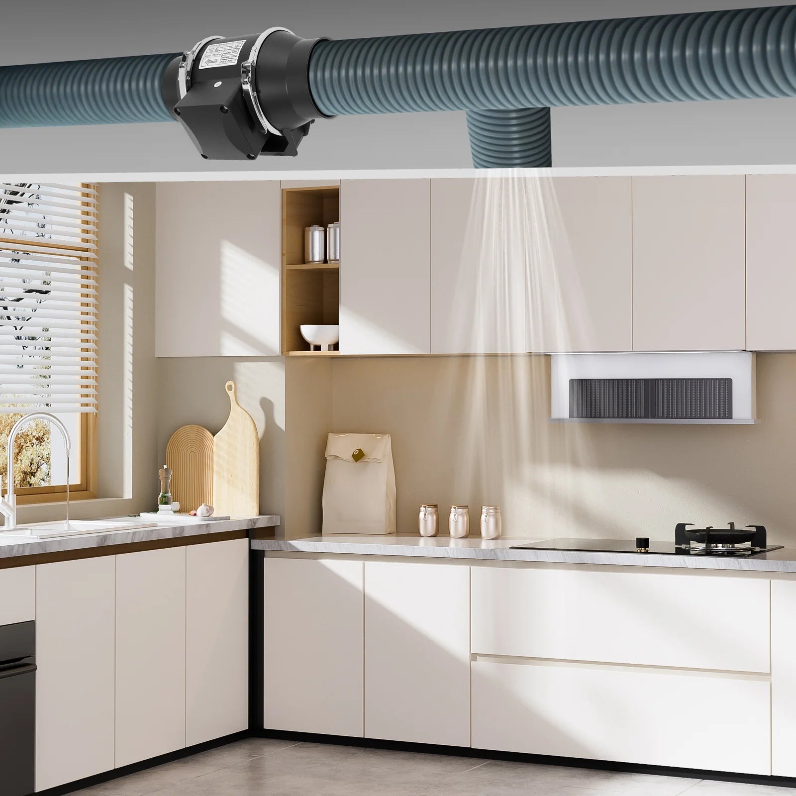 220V Ventole di Scarico Per Uso Domestico Silenzioso Tubo In Linea Condotto Ventilatore Estrattore Parete Aria Pulita Ventilatore per Cucina Bagno Wc 220m3/h