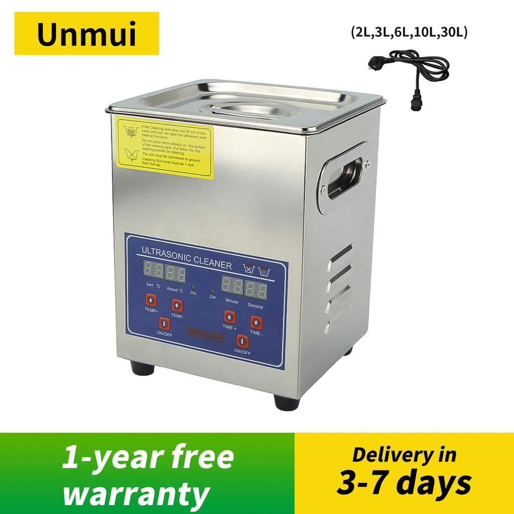 Digitaler Ultraschallreiniger 2L/3L/6/10/15/30L mit Heizung, 40KHz Ultraschallreinigungsgerät aus Edelstahl, Haushaltsgerät