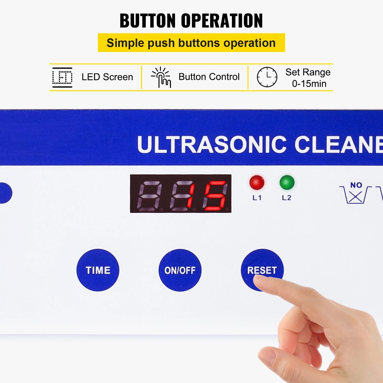 SucceBuy 800ml Ultraschallreiniger Tragbare Reinigungsmaschine 35W Mini-Geschirrspüler Ultraschallbad Schallgerät