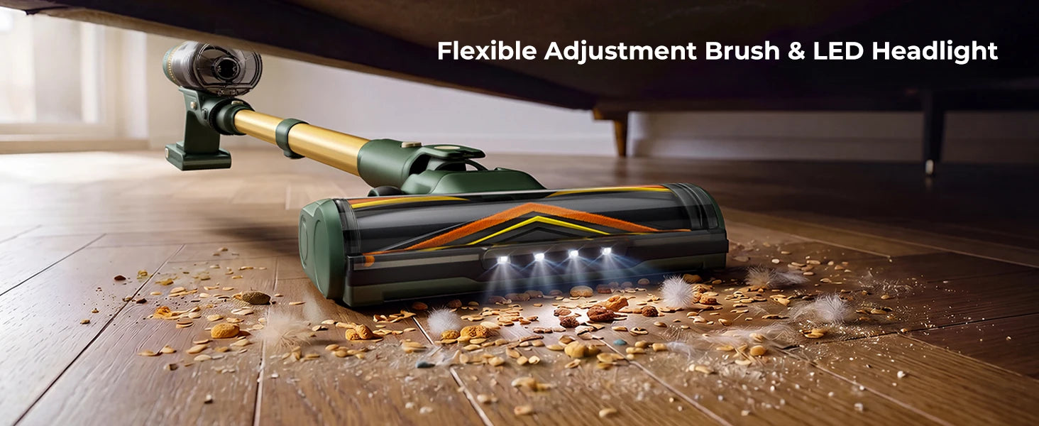 Laresar V12 Aspirapolvere Senza Fili Potente 600W 65000PA, Ricarica Rapida 2H, Batteria Rimovibile e Display Intelligente