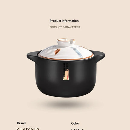 Ceramic Pots Clay Pot Gas Stove Safe Durable Heat Resistant Crack Proof Casserole Stew Soup Clay Pot Rice Cooker