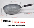 Padella antiaderente Padella Wok in pietra resistente Padella per bistecca domestica Pancake fornello a induzione fritto fornello a gas Set di pentole per la cucina
