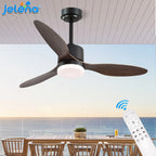 Ventilatore da Soffitto a Risparmio Energetico da 42-52 Pollici con Luce e Telecomando Ventilatore Elettrico Reversibile a 3 Pale, Ventilatore da Soffitto a Basso Profilo per Caffetteria, Casa, Hotel, Ufficio, Bungalow