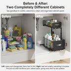 Ausziehbarer 2-stufiger Unterbau-Organizer, verstellbares Küchenregal, ausziehbarer Schrank-Organizer, Gewürzregal