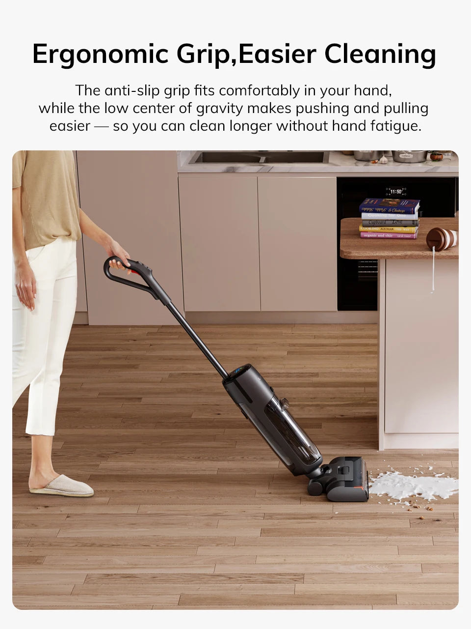 ILIFE W90 Pro Wireless Smart Floor Washer, 7000Pa Suction, 1 Minute Self-Cleaning, Dual Water Tank, Upgraded Version of W90