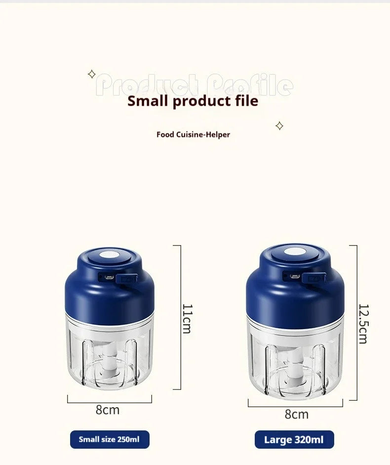 Elektrischer Knoblauchhacker 320ML, Küchenmaschine, Mini-USB-Zerkleinerer, kleiner tragbarer Zerkleinerer