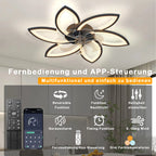 Ventilatore da soffitto a LED con luce, plafoniera con ventilatore, ventilatore da soffitto silenzioso e reversibile