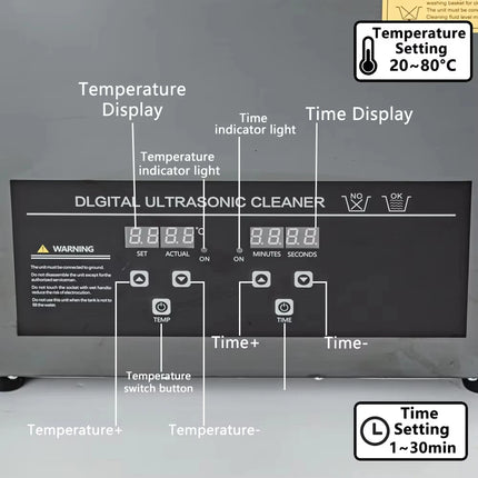 2L/3L/6L/10L/15L/30L Pulitore a ultrasuoni, riscaldamento digitale, macchina per la pulizia a ultrasuoni in acciaio inossidabile 40KHZ, elettrodomestico