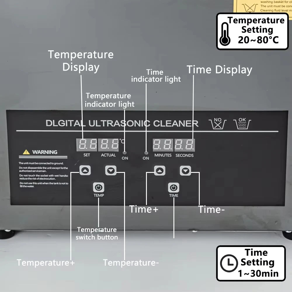2L/3L/6L/10L/15L/30L Ultraschallreiniger, digitale Heizung, 40kHz Edelstahl Ultraschallreinigungsmaschine, Haushaltsgerät