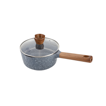 DONNOR Antiaderente in Granito Pentolino per Latte da 16cm/6.3 Pollici, Senza PFOA, a Basso Contenuto di Fumo, Compatibile con Piani a Induzione e Gas, Facile da Pulire, Piccola Casseruola