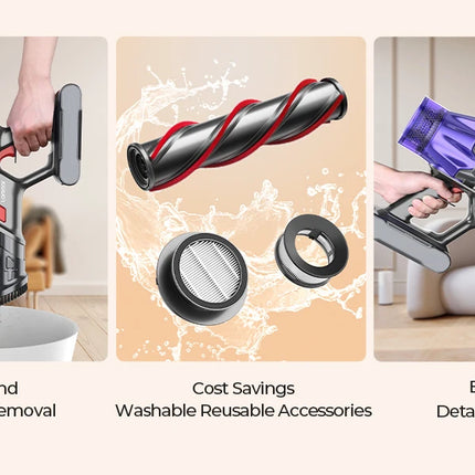 Laresar V7 500W 50000PA Cordless Vacuum Cleaner with Suction Power Portable Smart Home Appliance Removable Battery Dust Cup