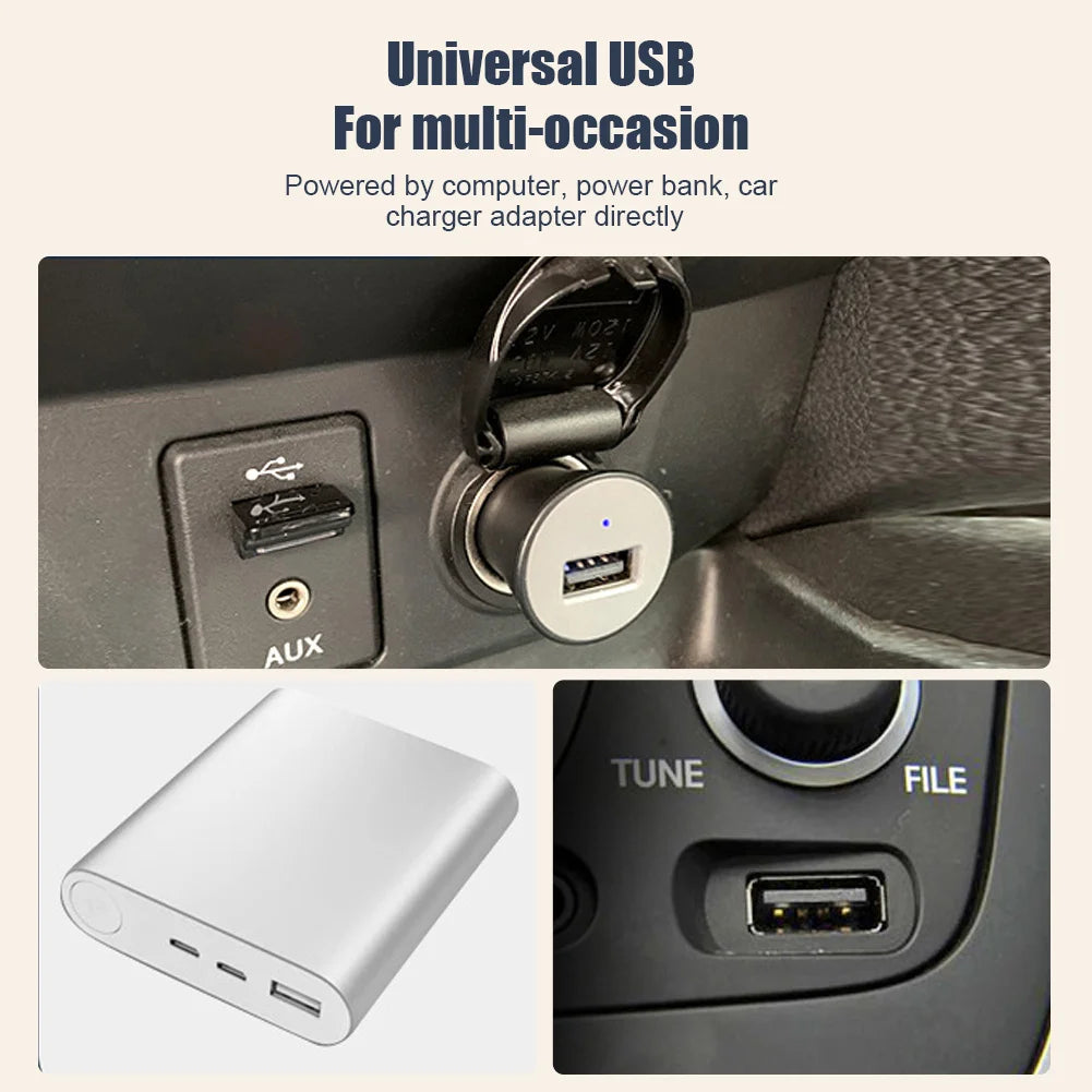 Ventilatore per auto EAFC 5V/12V 360 °   Ventilatore USB a Doppia Testa per Auto, Silenzioso, 2 Velocità Regolabili, Raffreddatore Automatico per Camper, Camion e Accessori Auto