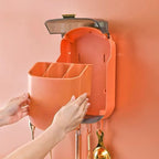 Porta Bacchette da Cucina a Parete Senza Foratura, Pieghevole, Antipolvere, con Drenaggio, per Uso Domestico