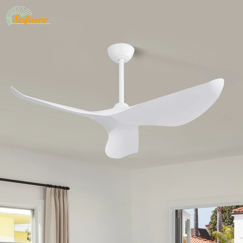 Ventilatore da soffitto Sofucor da 38 pollici silenzioso a corrente continua con luce LED, telecomando e 6 velocità, alta velocità del vento