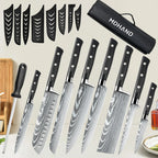 MDHAND Messerset, 8-teilig, scharfes japanisches Kochmesser, Hackbeil, Mehrzweckmesser für Brot und Scheiben, ABS-Griff mit Nylontasche