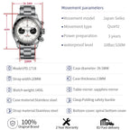 Nuovo Orologio da Uomo PAGANI DESIGN BB Panda 2026, Orologio al Quarzo di Lusso Retrò, Cronografo Sportivo da Polso, Impermeabile 100M, Luminoso
