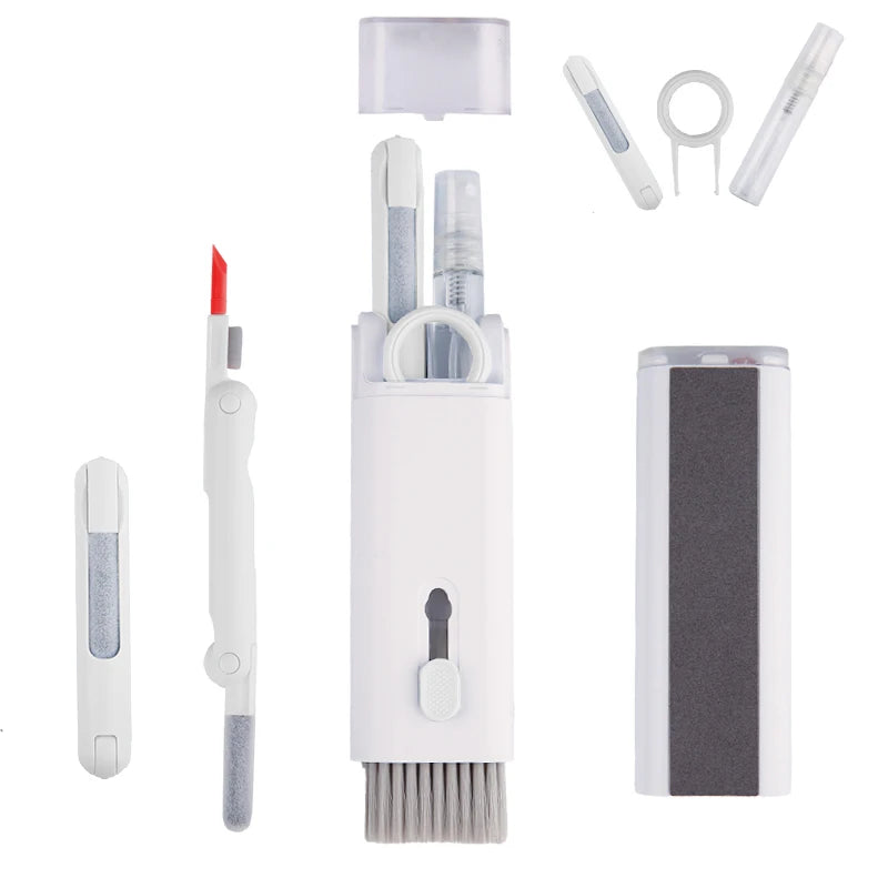 7 in 1 kit spazzola per pulizia tastiera computer penna per pulizia auricolari per auricolare strumenti per la pulizia della tastiera kit estrattore per copritasti detergente