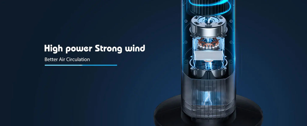 Aigostar Ross Smart - Intelligenter WiFi Turmventilator mit Fernbedienung, 50W, LED-Anzeige, 70° Oszillation, 3 Geschwindigkeiten, 3 Modi, 24-Stunden-Timer, APP-Steuerung, geeignet für Zuhause und Büro