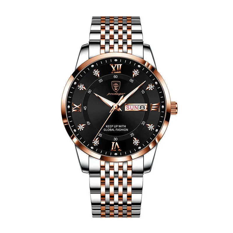Herrenuhr, wasserdicht, mit Doppelkalender, Nachtlicht, koreanische Ausgabe, modische Armbanduhr, Geburtstagsgeschenk für Männer, Überraschung