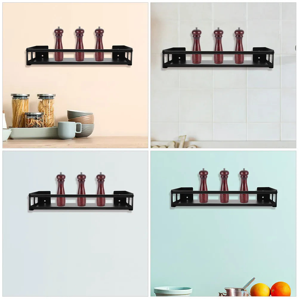 Portaspezie da Parete in Acciaio Inox per Cucina e Bagno, Organizzatore Compatto Salvaspazio per Condimenti