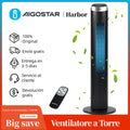 Aigostar Digitaler Turmventilator mit Fernbedienung/12-Stunden-Timer. 4 Modi und 3 einstellbare Geschwindigkeiten. 45W Leistung, 65° Oszillation, 93CM, für Zuhause und Büro, Schwarz
