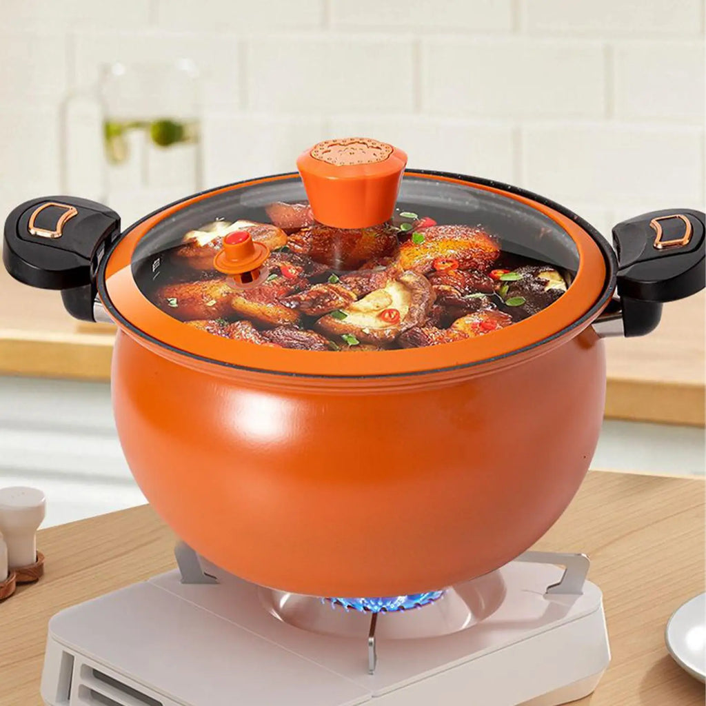 Antihaft-Schnellkochtopf, antihaftbeschichtet, mit transparentem Deckel zum Kochen von Suppe, für zu Hause, Induktionsherde