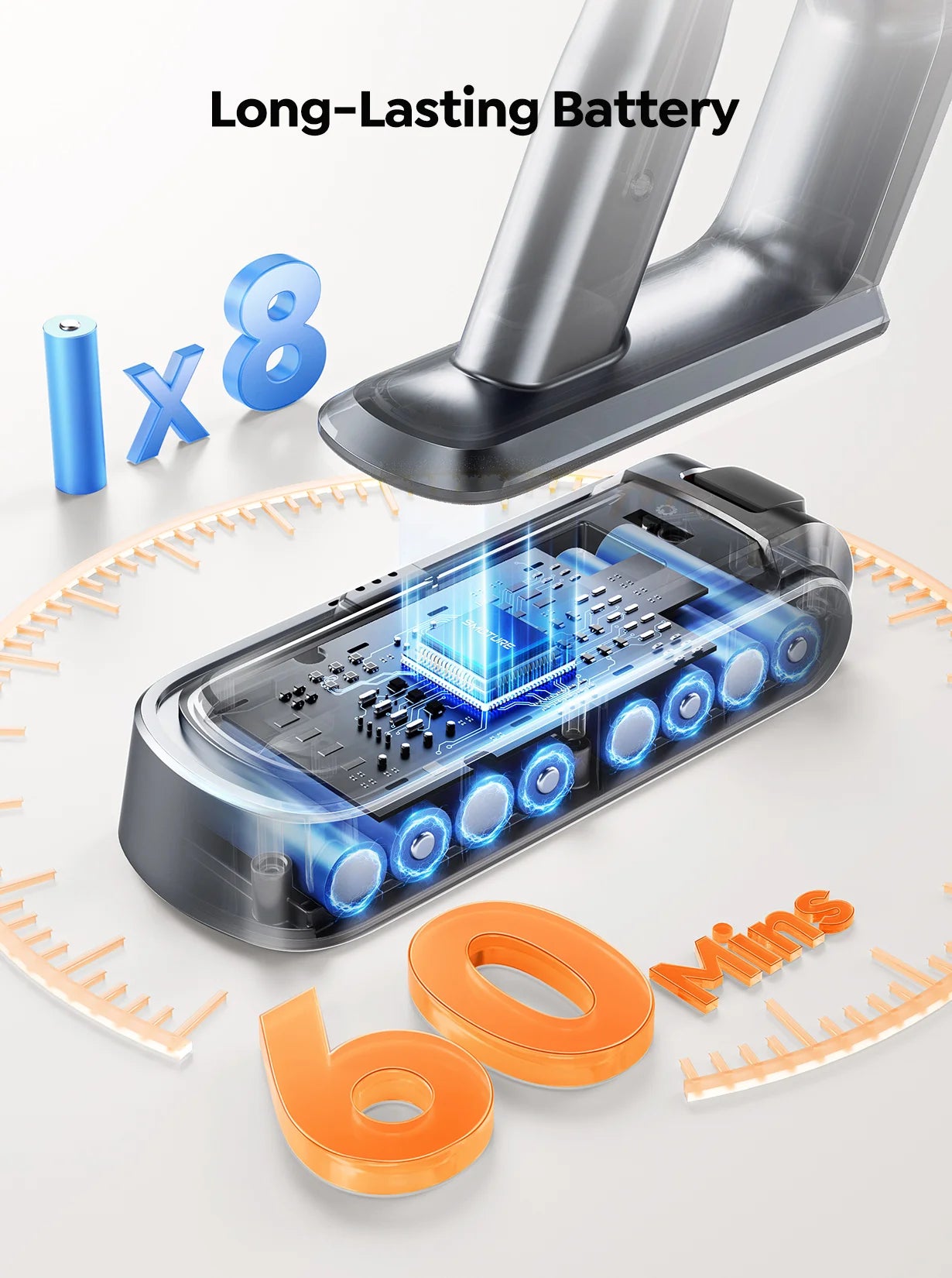 BUTURE VC90 600W 65KPA Saugkraft kabelloser Handstaubsauger Intelligentes Haushaltsgerät Herausnehmbarer Akku Milbenentfernungsbürste