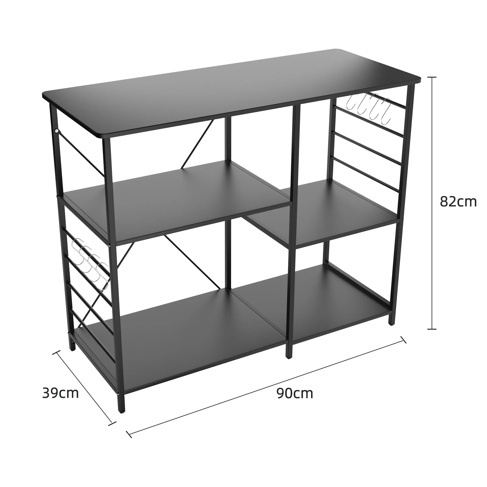 Supporto per Microonde da Cucina, a 4 Ripiani, Scaffale Multiuso Salvaspazio in Metallo per Caffetteria e Soggiorno