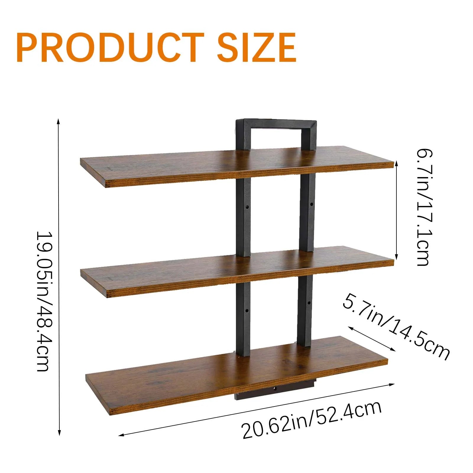 Scaffali a Parete a 3 Ripiani con Regolazione della Forma, Robusti e Durevoli, Installazione Flessibile e Versatile per Tutti gli Scenari