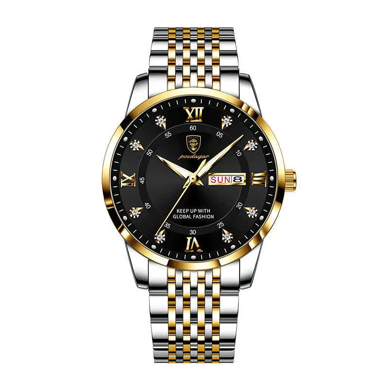Herrenuhr, wasserdicht, mit Doppelkalender, Nachtlicht, koreanische Ausgabe, modische Armbanduhr, Geburtstagsgeschenk für Männer, Überraschung