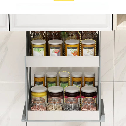 Space-Saving Pull-Down Shelf, Wall-Mounted Retractable Cabinet, Organizer Shelf, Kitchen Spice Racks, Multifunctional Kitchen Furniture