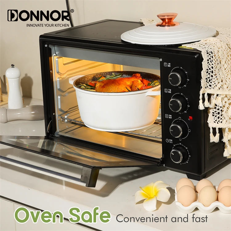 DONNOR Set di pentole in ceramica Set di pentole a induzione da 18 pezzi con coperchio Set di padelle e pentole antiaderenti salutari da cucina con padella JT532