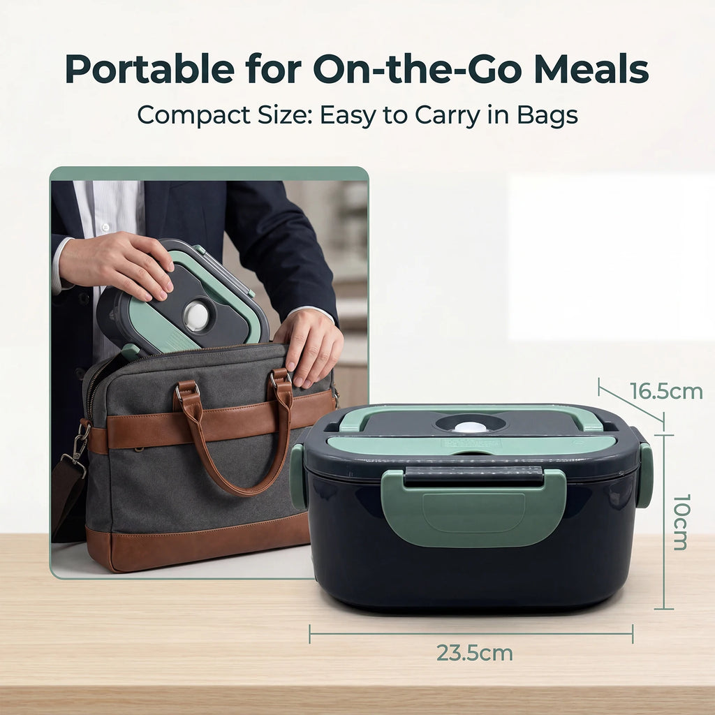 Podofo Scaldavivande Elettrico Portatile 1.5L 60W, Doppia Alimentazione per Casa, Auto, Ufficio, Pendolari, Conducenti, Camionisti