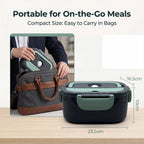 Podofo Scaldavivande Elettrico Portatile 1.5L 60W, Doppia Alimentazione per Casa, Auto, Ufficio, Pendolari, Conducenti, Camionisti