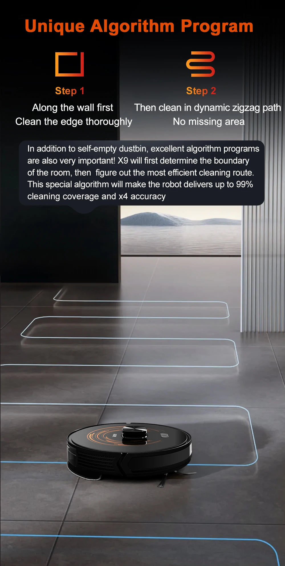 (Codice promozionale: GCC800)Aspiratore Robot ABIR X9, Navigazione Laser, Aspirazione 6500Pa, Mappa Multi-piano, Doppia Lampada UV, Controllo Zone Intelligente, Tecnologia Auto Carpet Boost, Versione di Fascia Alta