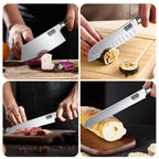 Professionelles 10-teiliges Küchenmesser-Set Chefmesser Tranchiermesser Hochkohlenstoffstahl Superscharfer Holzgriff Geschenkbox