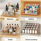 4-stöckiges Stand-Gewürzregal aus Edelstahl für die Küche, Einbau-Kräutertiegelhalter, Wand-Organizer