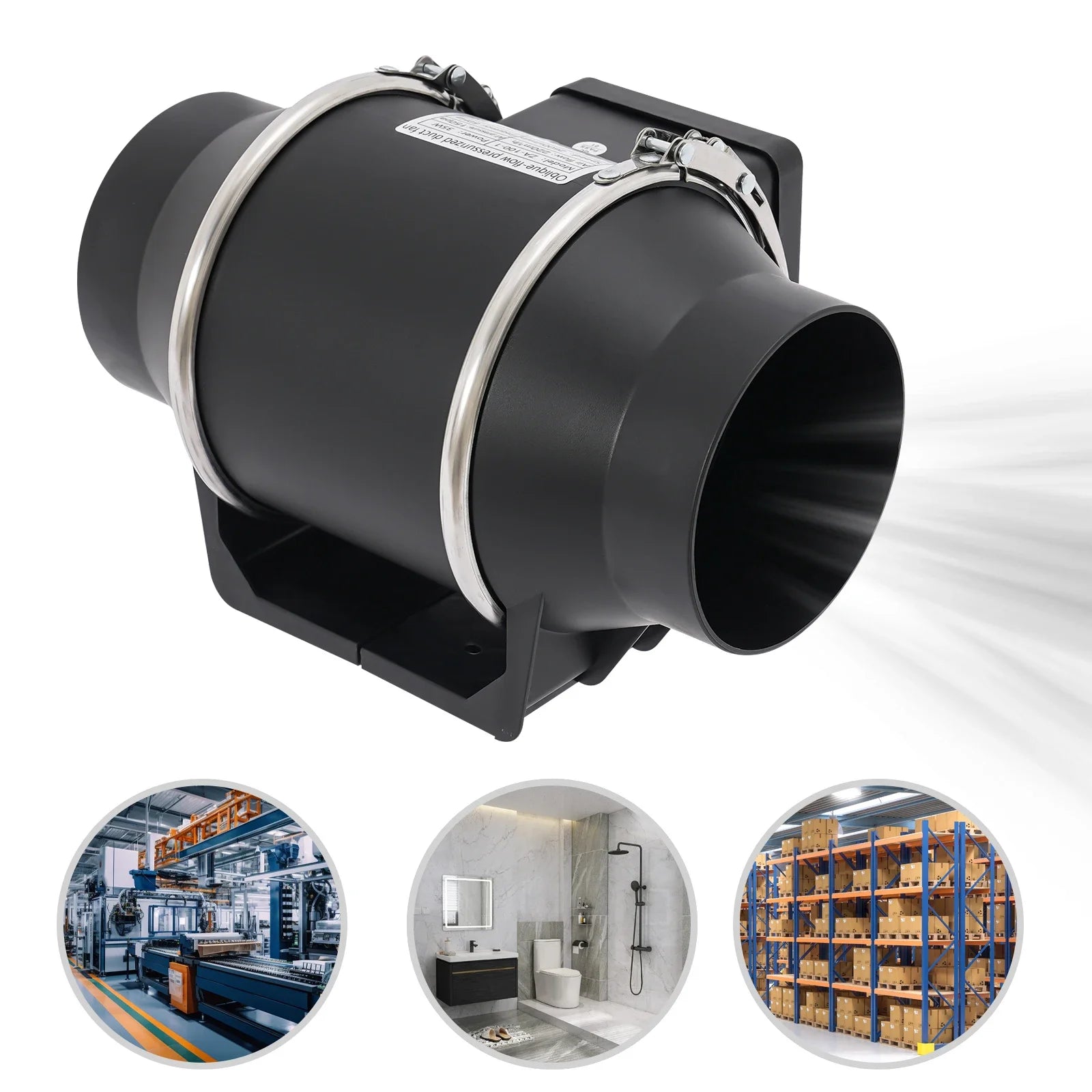220V Ventole di Scarico Per Uso Domestico Silenzioso Tubo In Linea Condotto Ventilatore Estrattore Parete Aria Pulita Ventilatore per Cucina Bagno Wc 220m3/h