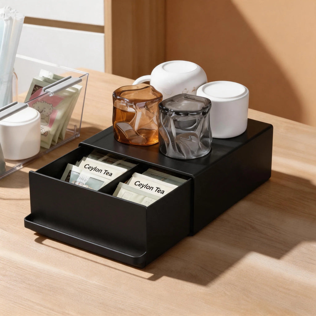 Kaffee- und Tee-Kapselschublade, Aufbewahrungsschrank für Kaffeemaschine, Aufbewahrungsregale für Zuhause, Büro, Café