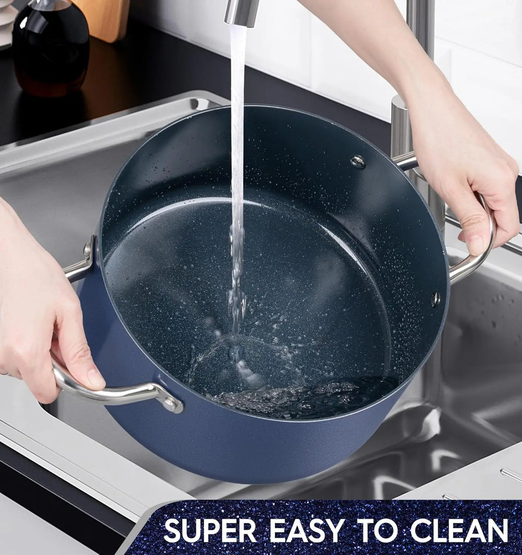 MICHELANGELO 6-Quart Keramik-Antihaft-Topf mit Deckel – PFAS-frei, backofen- und spülmaschinenfest, gleichmäßige Wärmeverteilung für einfaches Kochen