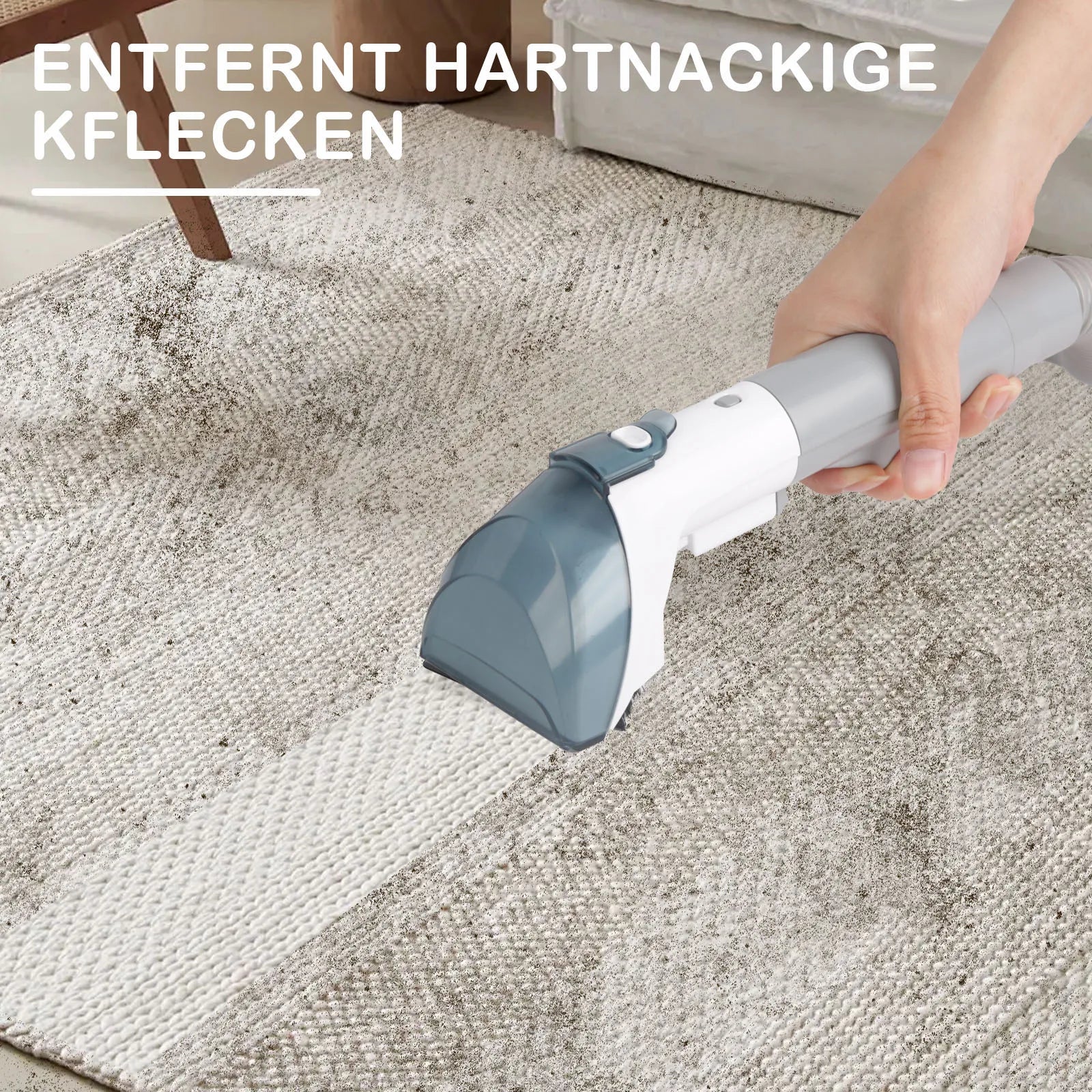 450W Tragbarer Polsterreiniger, Multifunktions-Teppich- und Sofareinigungsmaschine mit 10KPA Saugkraft, Doppeltem Wassertank, Geräuscharm ≤82dB, Nasssauger zur Entfernung von Mi