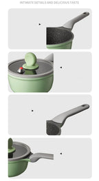 COOKER KING Pentola per il latte Padella antiaderente Micro pressione Rivestimento in pietra medica Pentola per alimenti per bambini Latte caldo Tagliatelle istantanee Pan Mini Pentola
