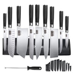 Professionelles 10-teiliges Küchenmesser-Set Chefmesser Tranchiermesser Hochkohlenstoffstahl Superscharfer Holzgriff Geschenkbox