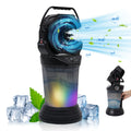 Ventilatore da campeggio per esterni da 15000 mAh con funzione spray, 4 velocità, luce LED e torcia, nero/arancione/verde