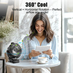 Ventilatore Portatile con Clip e Nebulizzatore, Ricaricabile, 3 Velocità, Display Digitale, Mini Umidificatore, Ventilatore da Scrivania Regolabile con 4000mA