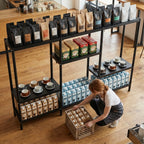 Commercial 9-Tier Metal Shelving, Reinforced Steel Rack for Display and Storage, Ideal for Cafes, Bars, and Kitchens
