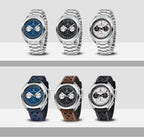 PAGANI DESIGN Orologio da polso al quarzo uomo Retro Panda Cronografo Vetro zaffiro