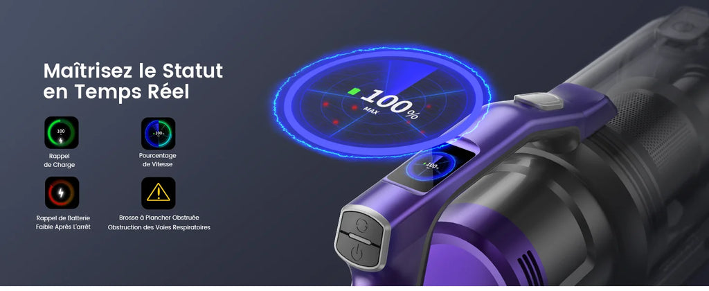 Honiture S14 Akku-Staubsauger 450W 38000PA herausnehmbarer Akku kabellos tragbar Smart Home Gerät 50 Minuten