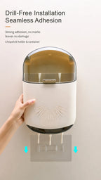 Porta Bacchette da Cucina a Parete Senza Foratura, Pieghevole, Antipolvere, con Drenaggio, per Uso Domestico